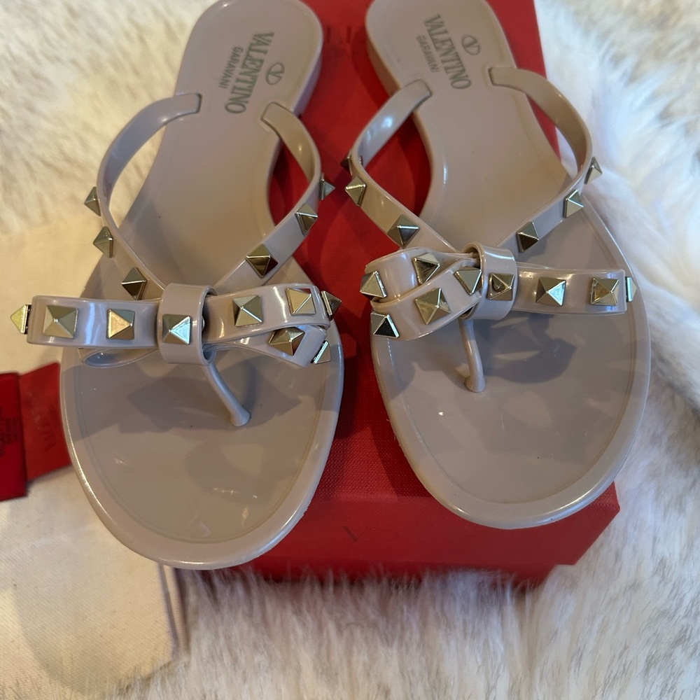 Valentino Rockstud Rubber Slipper